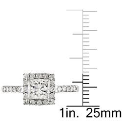 Miadora 14k White Gold 1 3/8ct TDW Diamond Halo Engagement Ring (H I, I1 I2) Miadora One of a Kind Rings