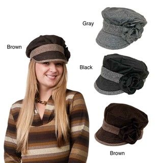 Wool Blend Hand Stitched Side Flower Cap (China) Hats