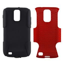 Black/ Red Hybrid Case for Samsung Galaxy S II T989 BasAcc Cases & Holders