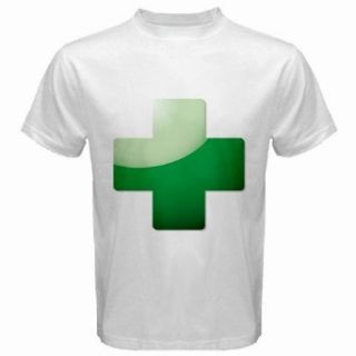 Men's Customized SIGN SYMBOL AID ICON ART CROSS FIRST 100% Cotton White T shirt Clothing