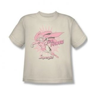 Supergirl Girl Power Youth S/S T shirt in Cream by DC Comics Novelty T Shirts Clothing