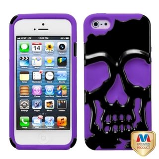 BasAcc Black/ Electric Purple Skullcap Hybrid Case for Apple iPhone 5 BasAcc Cases & Holders