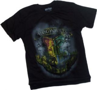 Hogwarts School Crest   Distressed Print    Harry Potter and the Deathly Hallows T Shirt, XX Large Clothing