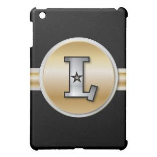 Monogrammed gold and silver effect letter L iPad Mini Cover