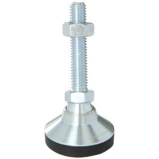 J.W. Winco 8N40M81/RB Series GN 343.2 Carbon Steel Threaded Stud Type Leveling Mount with Rubber Cap, Zinc Plated Finish, Metric Size, M8 x 1.25 Thread Size, 32mm Base Diameter, 40mm Thread Length Vibration Damping Mounts