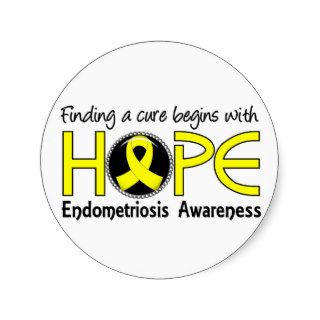 Cure Begins With Hope 5 Endometriosis Stickers