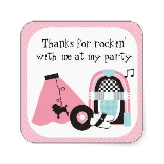 50's Rock and Roll Party Thank You Sticker