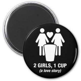 2 girls one cup   2girls1cup   funny tee fridge magnets