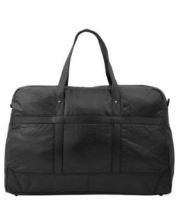 Savile Row Men's Black Nappa Leather Weekend Travel Duffell Holdall Bag Clothing