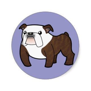 Cartoon Bulldog (brindle and white) Stickers