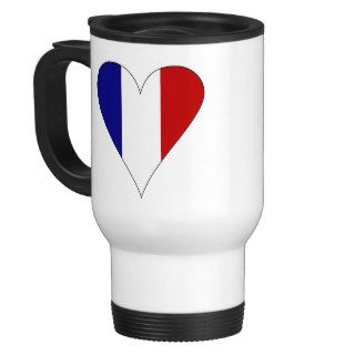 French Flag Heart Modern Coffee Mug
