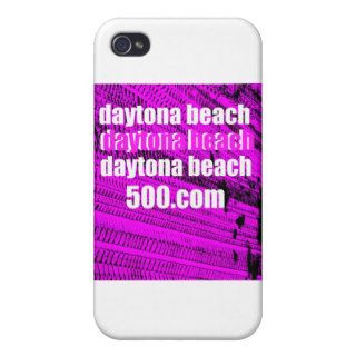 Daytona Beach 500 on Fuchsia Tire Tracks Cases For iPhone 4