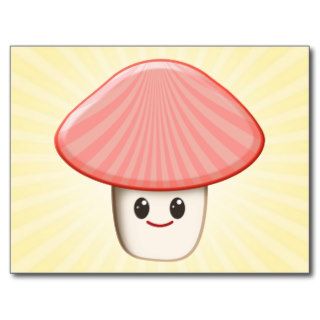 Cute Kawaii Mushroom Cartoon Character Postcards