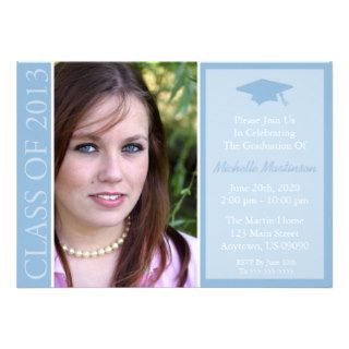 Traditional Class Of 2013 Graduation (Blue Gray) Invitation