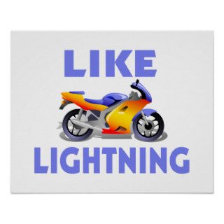 Like Lightining Street Bike Posters