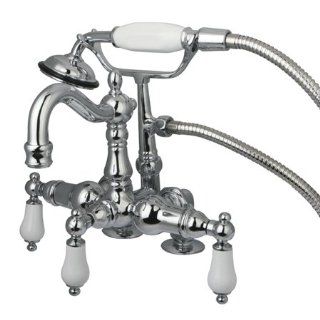 Princeton Brass PCC1016T1 3 3/8 center deck mount clawfoot tub filler with hand shower   Tub And Shower Faucets  