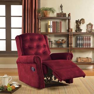 Red Microfiber Recliner Recliners