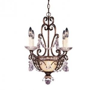 Savoy House 1 4505 4 8 Mini Chandelier with Cream and Clear Crystal Shades, Brown Tortoise Shell with Silver Gold Finish    