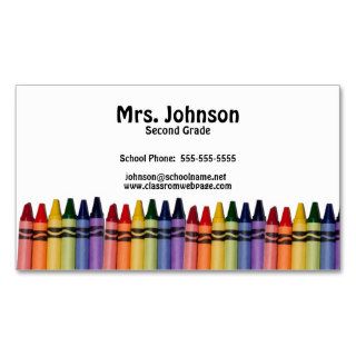 Teacher Crayons Template Business Cards