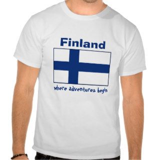 Finland Flag + Map + Text T Shirt
