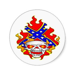 Confederate Flag Rebel Skull Sticker