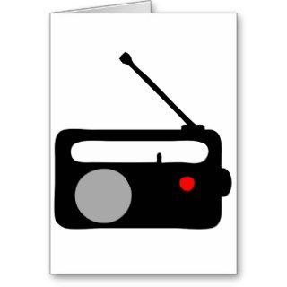 RADIO TRANSISTOR BLACK SYMBOL GREETING CARD