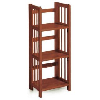 Home Decorators Collection Folding/Stacking 38 in. H x 14 in. W Walnut 3 Shelf Bookcase 3323200850