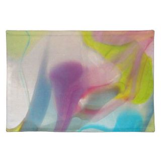 Multicolored pastel blown glass placemats