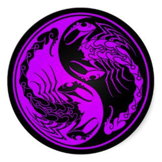 Purple and Black Yin Yang Scorpions Stickers