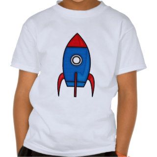 Retro Space Rocket Kids T Shirt