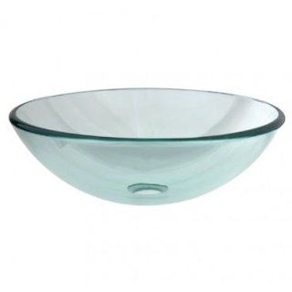 Fanoria Premium Tempered Glass Vessel Sink; Round Shaped Bowl, Clear Color, 1/2" Thick    