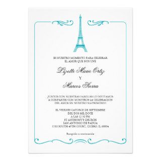 Eiffel Tower Elegant Wedding Invitation