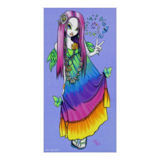 "Chloe" Rainbow Peace Hippie Fairy Poster