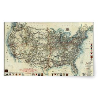 1918 AAA General Map of Transcontinental Routes Stickers