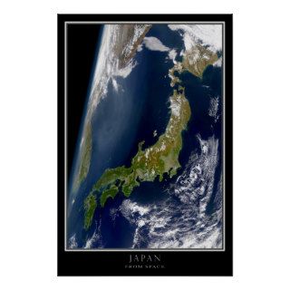 Japan Space Satellite Poster Map