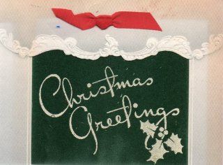 Vintage Christmas Card Christmas Greetings, Artistic Card, #401, Made in USA 