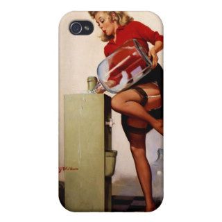 Vintage Retro Gil Elvgren Office Pinup Girl Cover For iPhone 4