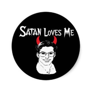 Satan loves me funny devil sticker