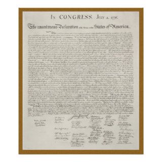 Declaration of Independence engraving poster