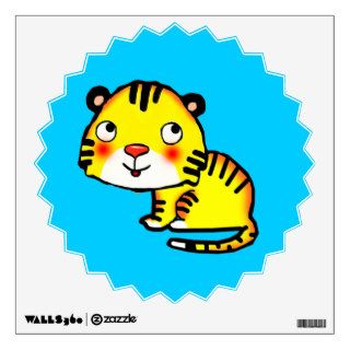 change background color cute cartoon baby tiger wall graphics
