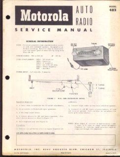 Motorola Auto Radio Model 403 Manual universal Entertainment Collectibles