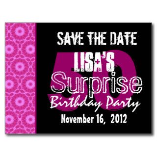 Save the Date Surprise 50th Party Pink V451 Post Card