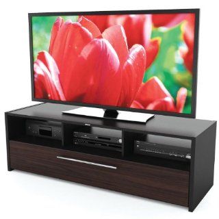 Sonax NP 1608 Naples 60 Inch Long Drawer TV Bench in Ebony Pecan   Television Stands