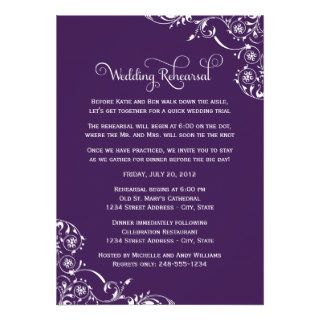 Wedding Rehearsal and Dinner Invitations  Purple