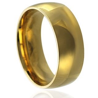 Journee Collection Goldtone Stainless Steel Wedding Band (8 mm) Journee Collection Men's Rings