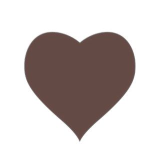Medium Taupe Traditional Single Color Heart Stickers