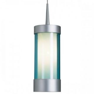 Silva 120 Pendant Light MP w Turquoise Translucent Glass (Matte Chrome)   Ceiling Pendant Fixtures  