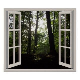 View Through A Window To A Wood V3 Posters