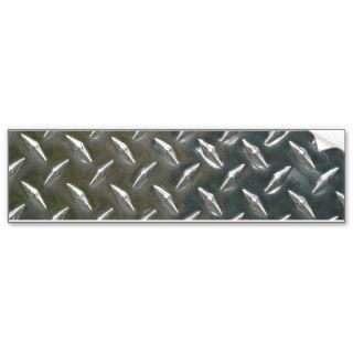 Aluminum Metal Checkerplate Bumper Sticker