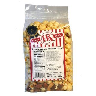 HR Poppin' Snacks Cashew Almond Toffee Popcorn  Popped Popcorn  Grocery & Gourmet Food